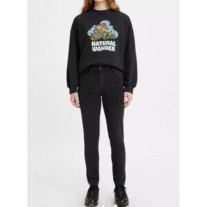 Levis 721 Corduroy Jeans Women's 33x30 Black Skinny High Rise Stretch Pants EUC